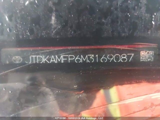 2021 Toyota Prius Prime Le/xle/limited მანქანა იყიდება აუქციონზე, vin: JTDKAMFP6M3169087, აუქციონის ნომერი: 12715190
