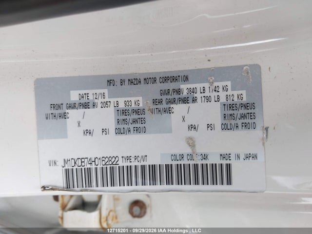 JM1DKDB74H0162822 Mazda Cx-3 Gx