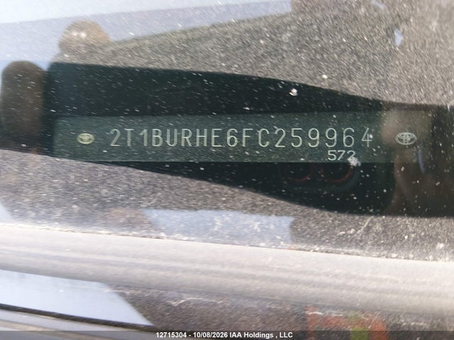 2015 Toyota Corolla მანქანა იყიდება აუქციონზე, vin: 2T1BURHE6FC259964, აუქციონის ნომერი: 12715304