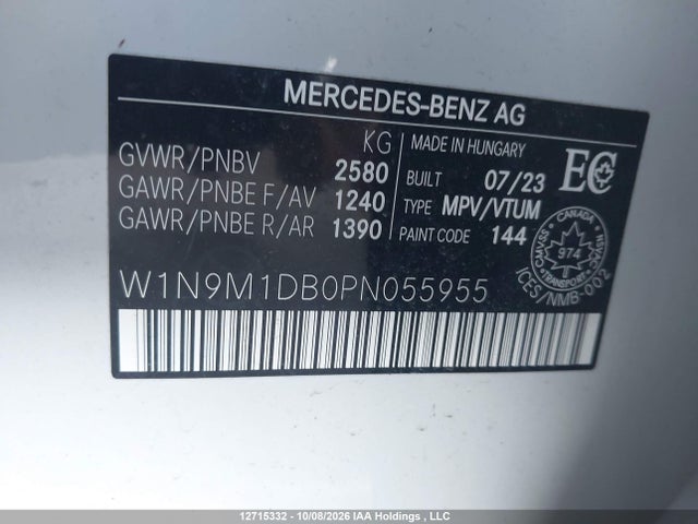 W1N9M1DB0PN055955 Mercedes-Benz Eqb 350 4matic