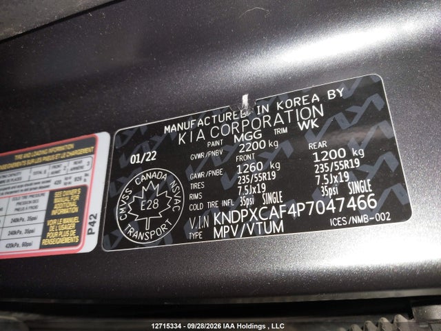 12715334 :رقم المزاد ، KNDPXCAF4P7047466 vin ، 2023 Kia Sportage X Line Limited مزاد بيع