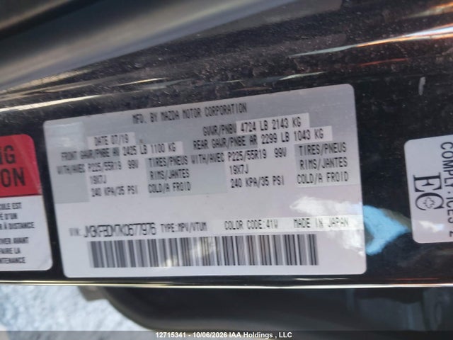 Продаж на аукціоні авто 2019 Mazda Cx-5 Gt, vin: JM3KFBDM7K0677976, номер лоту: 12715341
