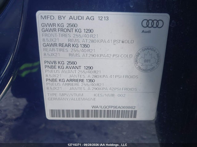 WA1LGCFP9EA069862 Audi Q5 Premium Plus