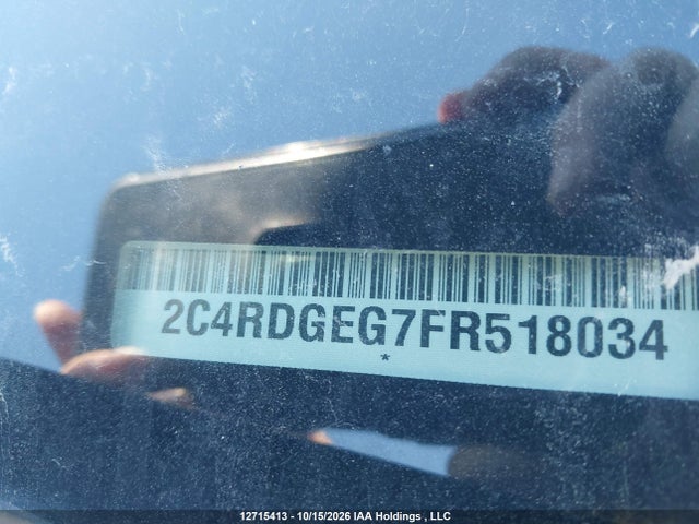 2015 Dodge Grand Caravan R/t მანქანა იყიდება აუქციონზე, vin: 2C4RDGEG7FR518034, აუქციონის ნომერი: 12715413