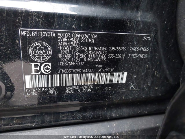 2023 Toyota Rav4 Prime Xse მანქანა იყიდება აუქციონზე, vin: JTMGB3FV2PD164737, აუქციონის ნომერი: 12715449
