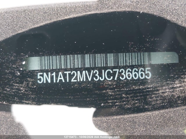 12715473 :رقم المزاد ، 5N1AT2MV3JC736665 vin ، 2018 Nissan Rogue Sv/sl مزاد بيع