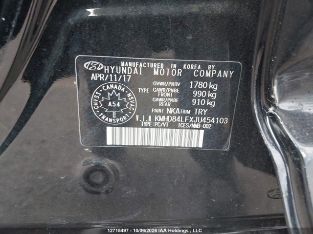 2018 Hyundai Elantra Gl მანქანა იყიდება აუქციონზე, vin: KMHD84LFXJU454103, აუქციონის ნომერი: 12715497
