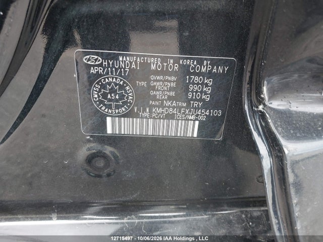 2018 Hyundai Elantra Gl მანქანა იყიდება აუქციონზე, vin: KMHD84LFXJU454103, აუქციონის ნომერი: 12715497