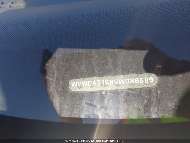 Auction sale of the 2009 Volkswagen Rabbit, vin: WVWDA71K89W086689, lot number: 12715523