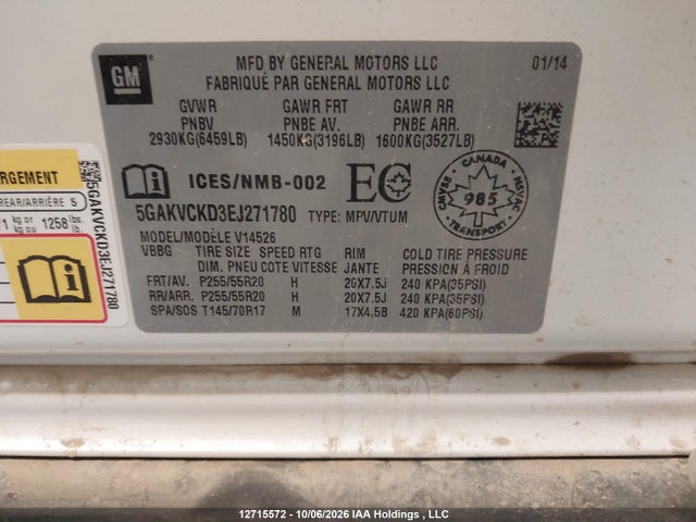 Buick Enclave Premium 2014 5GAKVCKD3EJ271780 Image 9