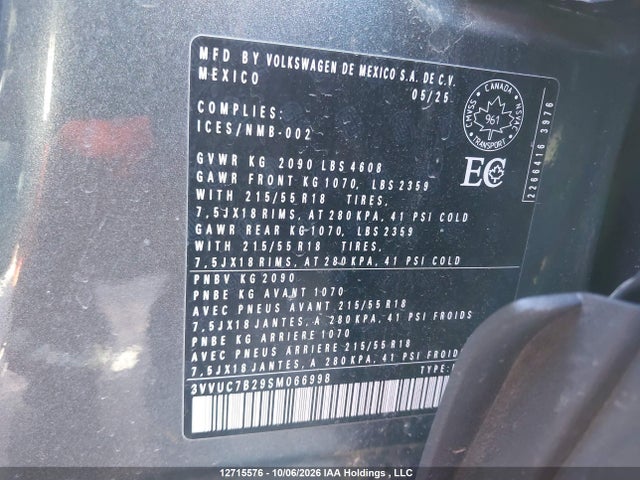 3VVUC7B29SM066998 Volkswagen TAOS SE