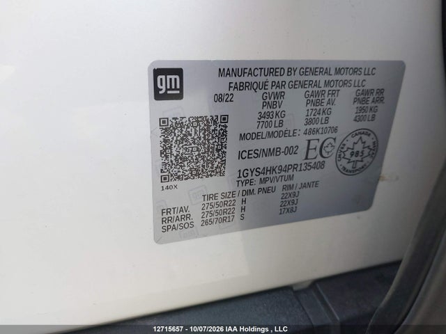 1GYS4HK94PR135408 Cadillac Escalade