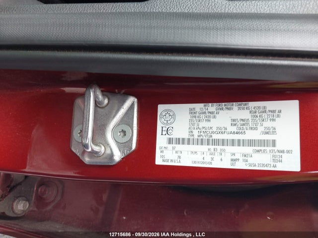 Ford ESCAPE SE 2015 1FMCU0GX6FUA84665 Image 9