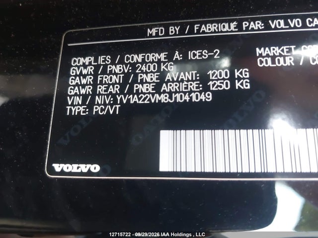 Продаж на аукціоні авто 2018 Volvo V90 T6 R-design, vin: YV1A22VM8J1041049, номер лоту: 12715722