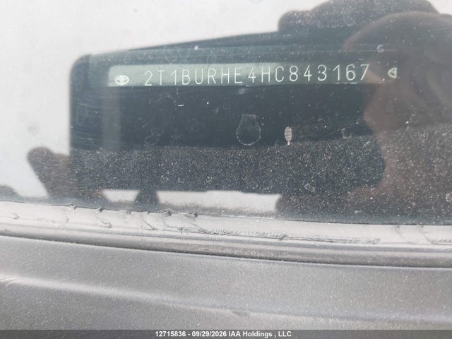 12715836 :رقم المزاد ، 2T1BURHE4HC843167 vin ، 2017 Toyota Corolla L/le/xle/se/xse مزاد بيع
