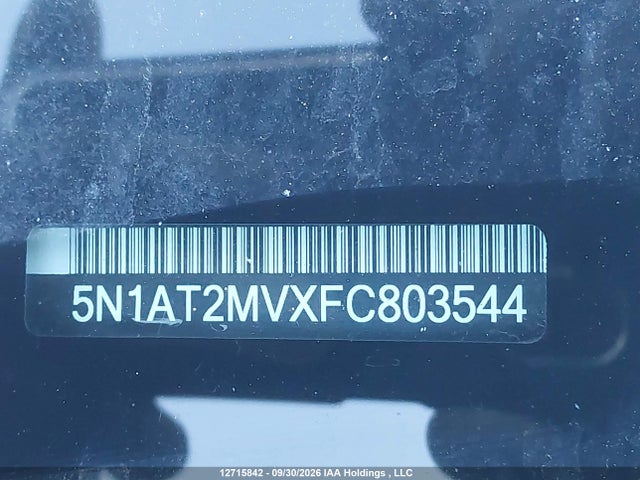 12715842 :رقم المزاد ، 5N1AT2MVXFC803544 vin ، 2015 Nissan Rogue S/sl/sv مزاد بيع