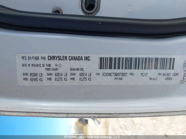 Продажа на аукционе авто 2011 Chrysler 300c, vin: 2C3CA6CT3BH573657, номер лота: 12715888