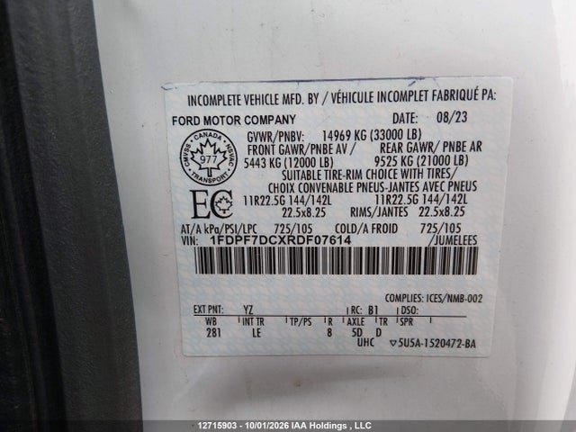 Ford F750 Super Duty 2024 1FDPF7DCXRDF07614 Image 9