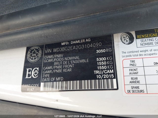 Mercedes-Benz Metris 2016 WD3BG2EA2G3104090 Image 9