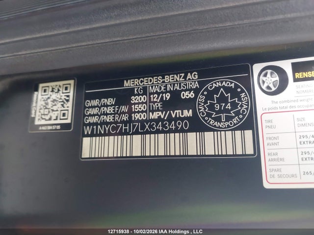 W1NYC7HJ7LX343490 Mercedes-Benz Amg G 63 4matic