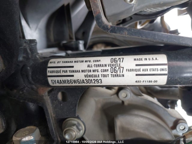 Продажа на аукционе авто 2018 Yamaha Yfm700 Fwad, vin: 5Y4AMB6W6JA301293, номер лота: 12715984