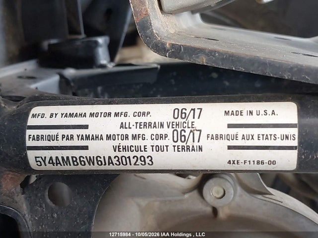 Продажа на аукционе авто 2018 Yamaha Yfm700 Fwad, vin: 5Y4AMB6W6JA301293, номер лота: 12715984