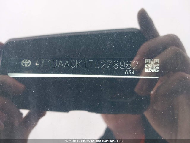 2026 Toyota Camry მანქანა იყიდება აუქციონზე, vin: 4T1DAACK1TU278982, აუქციონის ნომერი: 12716010