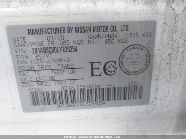 Nissan SENTRA SV 2020 3N1AB8CV0LY238254 Image 19