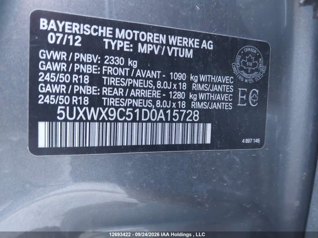 2013 Bmw X3 Xdrive28i მანქანა იყიდება აუქციონზე, vin: 5UXWX9C51D0A15728, აუქციონის ნომერი: 12693422