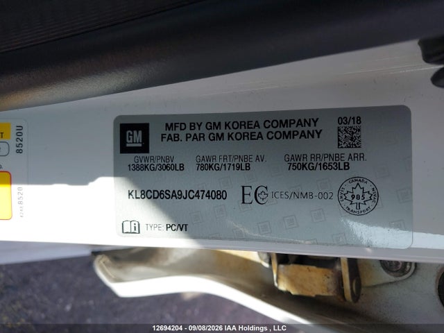 Chevrolet Spark 1lt Cvt 2018 KL8CD6SA9JC474080 Image 9