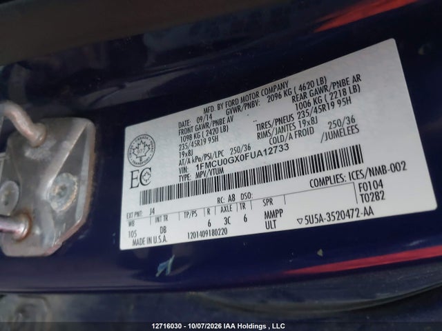 Продаж на аукціоні авто 2015 Ford Escape Se, vin: 1FMCU0GX0FUA12733, номер лоту: 12716030