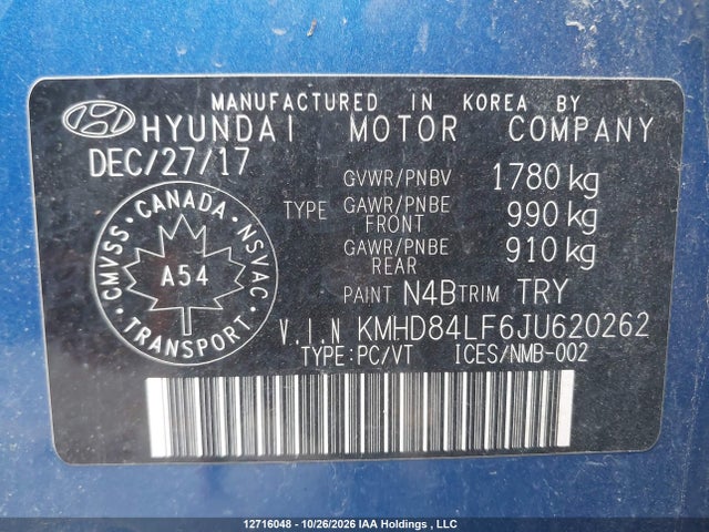 Hyundai ELANTRA GL 2018 KMHD84LF6JU620262 Image 19