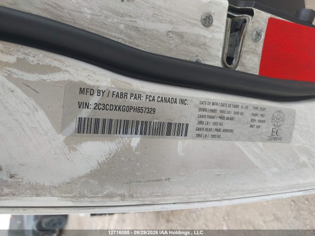 12716088 :رقم المزاد ، 2C3CDXKG0PH657329 vin ، 2023 Dodge Charger Police مزاد بيع