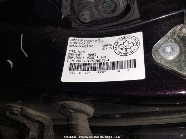 Honda Civic Ex 4dr 2016 2HGFC2F78GH017394 Image 18