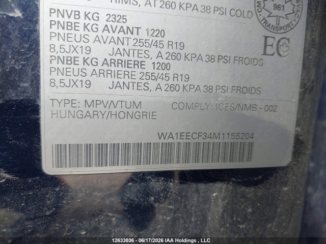Продажа на аукционе авто 2021 Audi Q3, vin: WA1EECF34M1155204, номер лота: 12633036