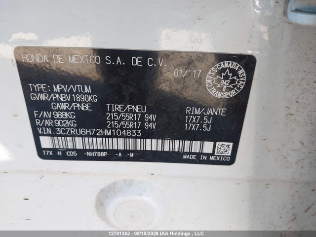 Honda Hr-v Ex-l 2017 3CZRU6H72HM104833 Image 20