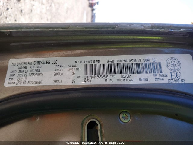 Aukcja sprzedaży 2009 Dodge Ram 1500 Slt/sport, vin: 1D3HV18T99S732595, numer aukcji: 12706220