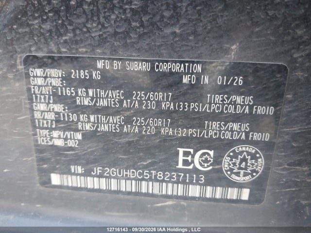 Subaru Crosstrek Premium 2026 JF2GUHDC5T8237113 Image 16