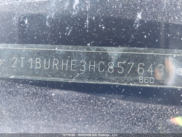12716148 :رقم المزاد ، 2T1BURHE3HC857643 vin ، 2017 Toyota Corolla L/le/xle/se/xse مزاد بيع