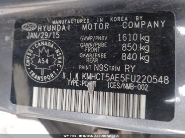 Hyundai ACCENT GS 2015 KMHCT5AE5FU220548 Image 17