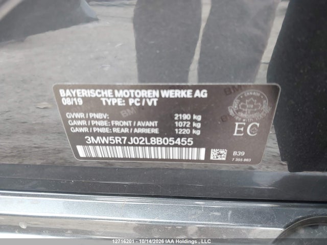 Продажа на аукционе авто 2020 Bmw 330i Xdrive, vin: 3MW5R7J02L8B05455, номер лота: 12716201
