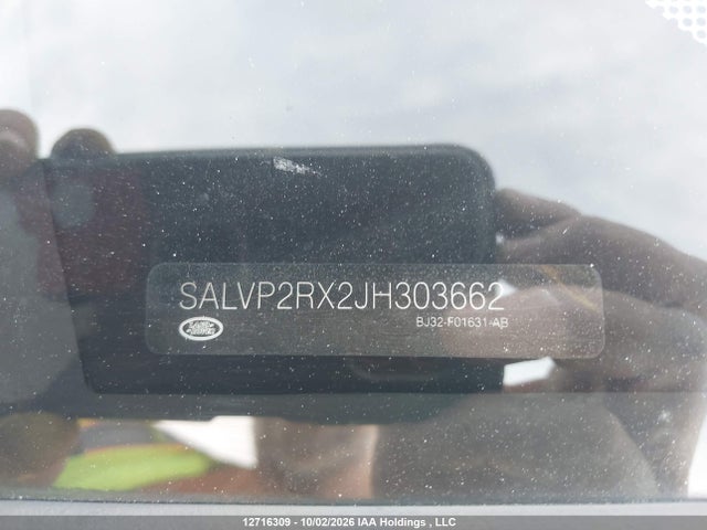 2018 Land Rover Range Rover Evoque მანქანა იყიდება აუქციონზე, vin: SALVP2RX2JH303662, აუქციონის ნომერი: 12716309