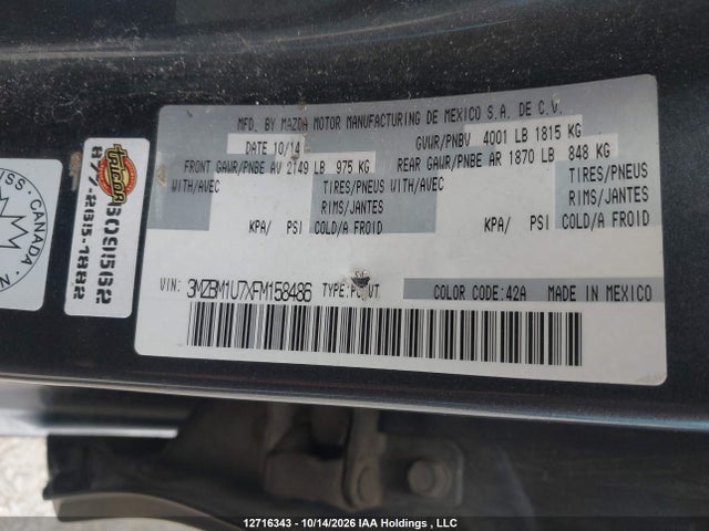 Mazda 3 2015 3MZBM1U7XFM158486 Image 19