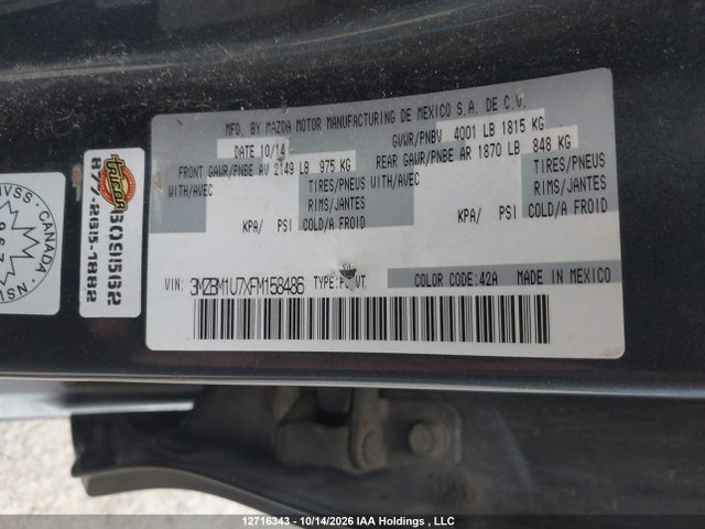 Mazda 3 2015 3MZBM1U7XFM158486 Image 9