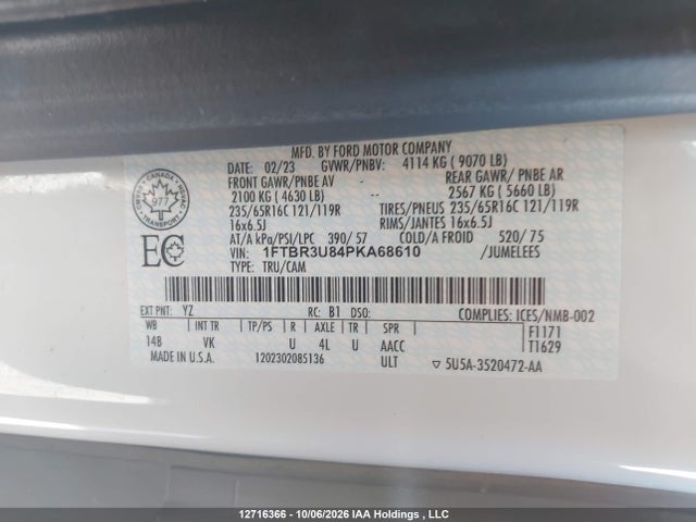 Ford Transit T-250 2023 1FTBR3U84PKA68610 Image 9