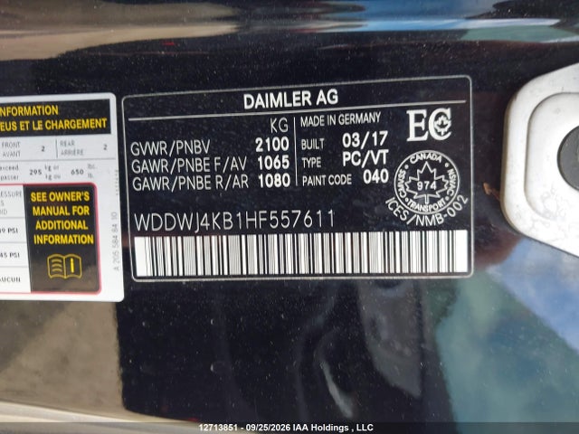 Продаж на аукціоні авто 2017 Mercedes-benz C 300 4matic, vin: WDDWJ4KB1HF557611, номер лоту: 12713851