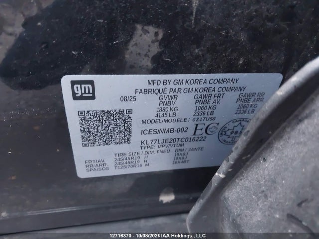 KL77LJE20TC016222 Chevrolet Trax 2rs