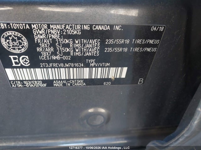 Toyota RAV4 SE 2018 2T3JFREV8JW781634 Image 9
