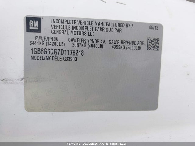 Продажа на аукционе авто 2013 Chevrolet Express G4500, vin: 1GB6G6CG7D1178218, номер лота: 12716413