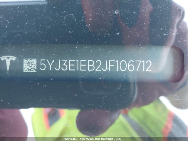 Продаж на аукціоні авто 2018 Tesla Model 3 Long Range/performance, vin: 5YJ3E1EB2JF106712, номер лоту: 12716466